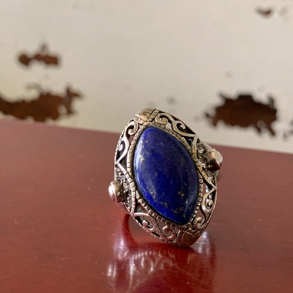 Sterling Silver Lapis Ring size 8